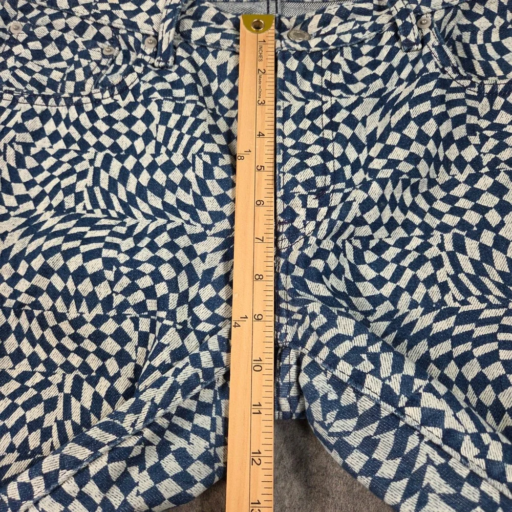 Levis 501 Original Fit Jeans 31x29 Blue White Warped Checkerboard Print